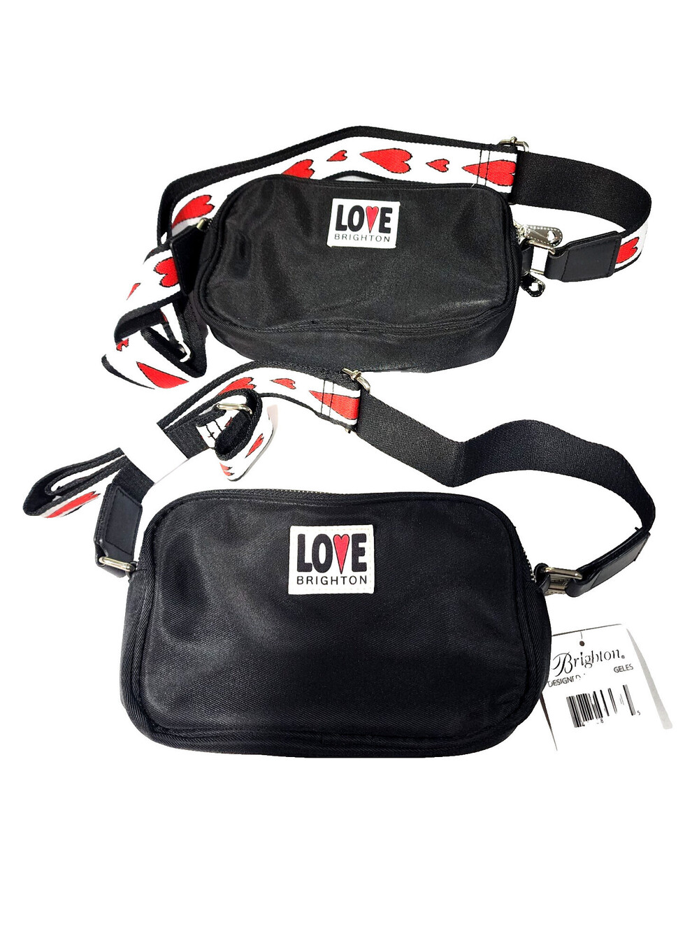 LOT OF 2 NWT Brighton Love Essentials Crossbody Bags Black Red Heart Camera